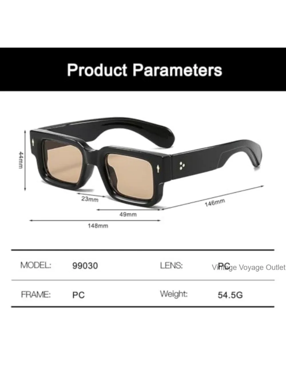 Thick Frame Square Sunglasses Chunky Rectangle Rivet Design UV400 Shades